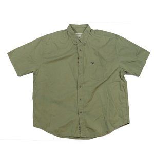 Eddie Bauer Green Olive Button down Shirt SZ 2XL
